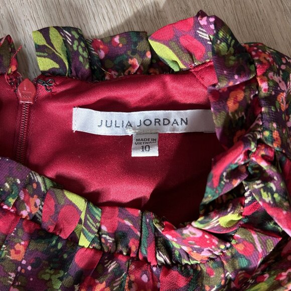 JULIA JORDAN, Red Floral Knee Length Dress Sz 10 - Picture 2 of 3